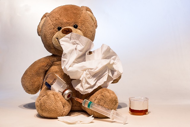cold flu stuffed bear
