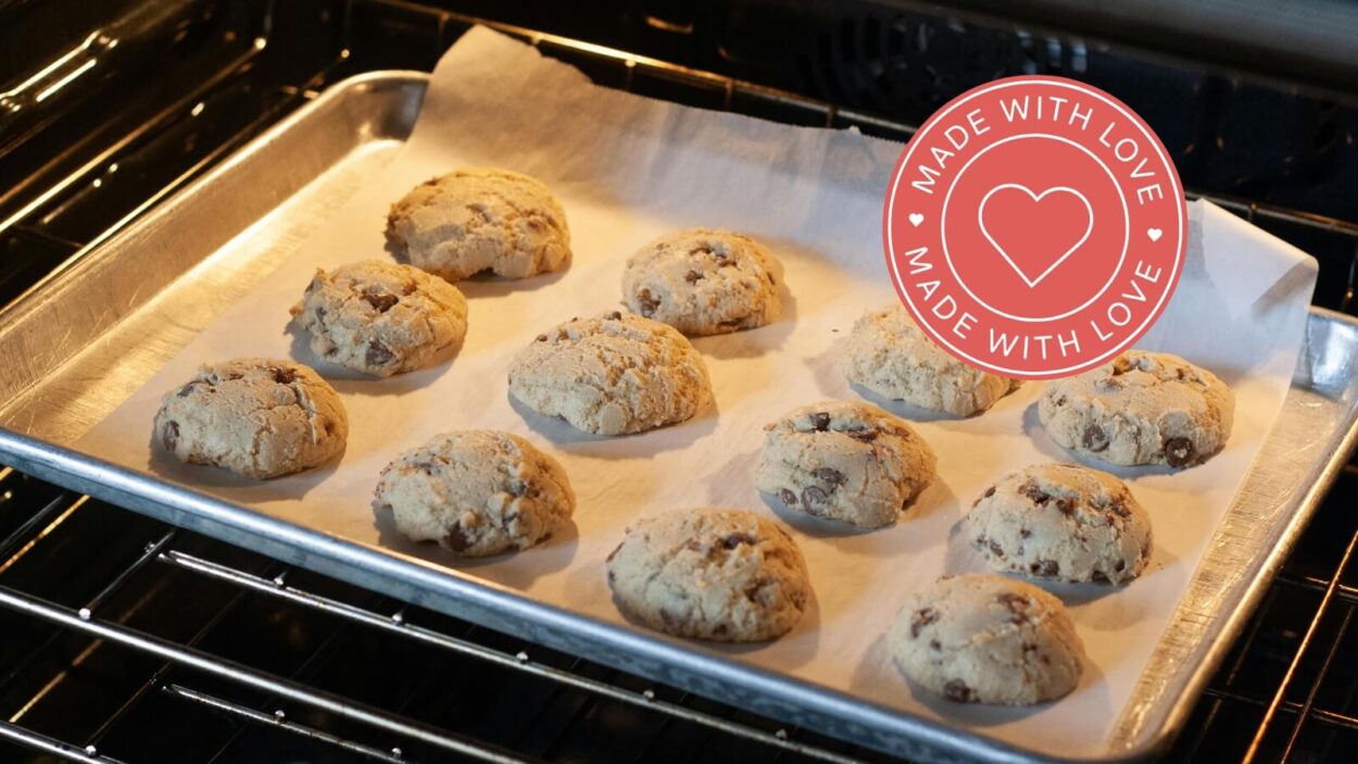 cookies baking in oven