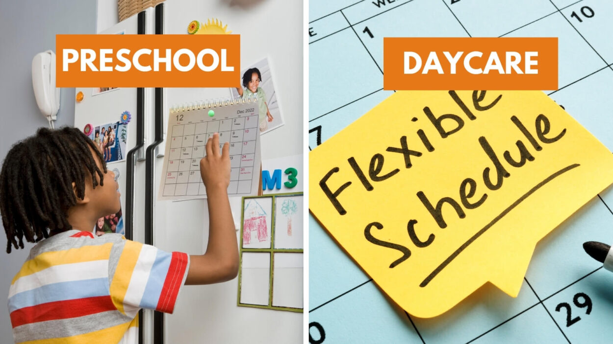 Busy preschool schedule versus the flexible daycare schedule