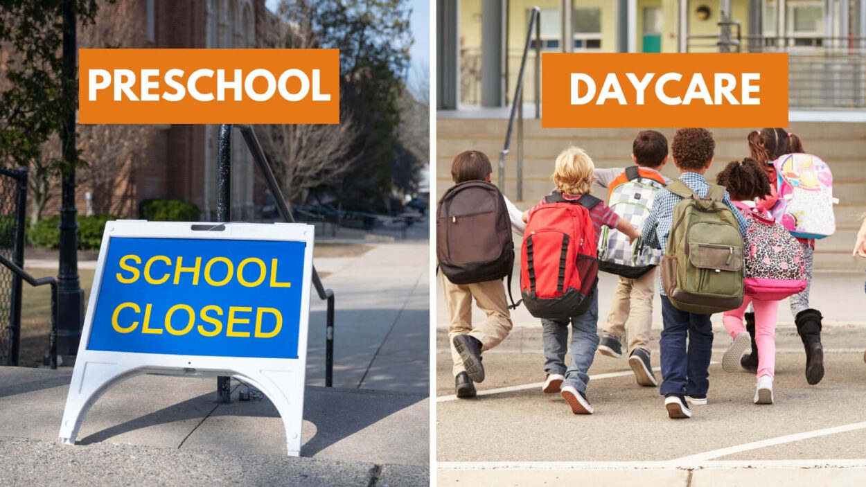 Preschool closed for summer versus daycare still open