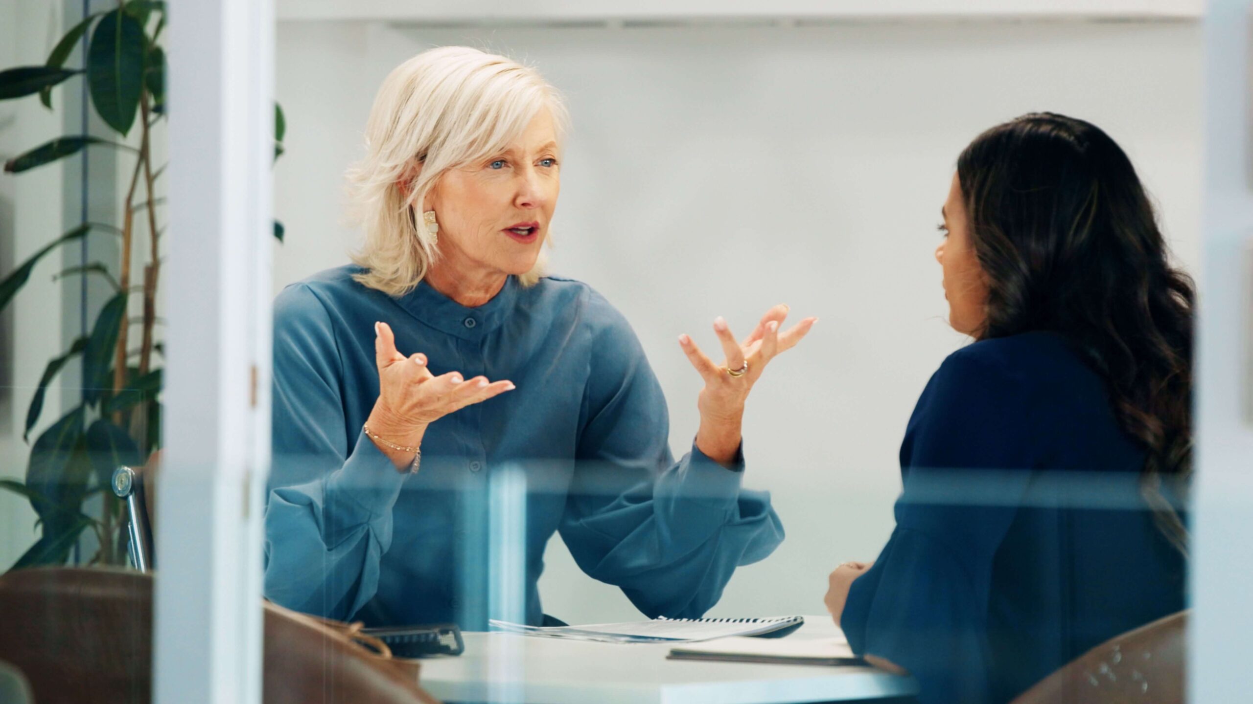 Person talking to supervisor