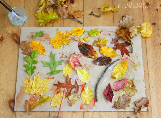 fall leaf collage