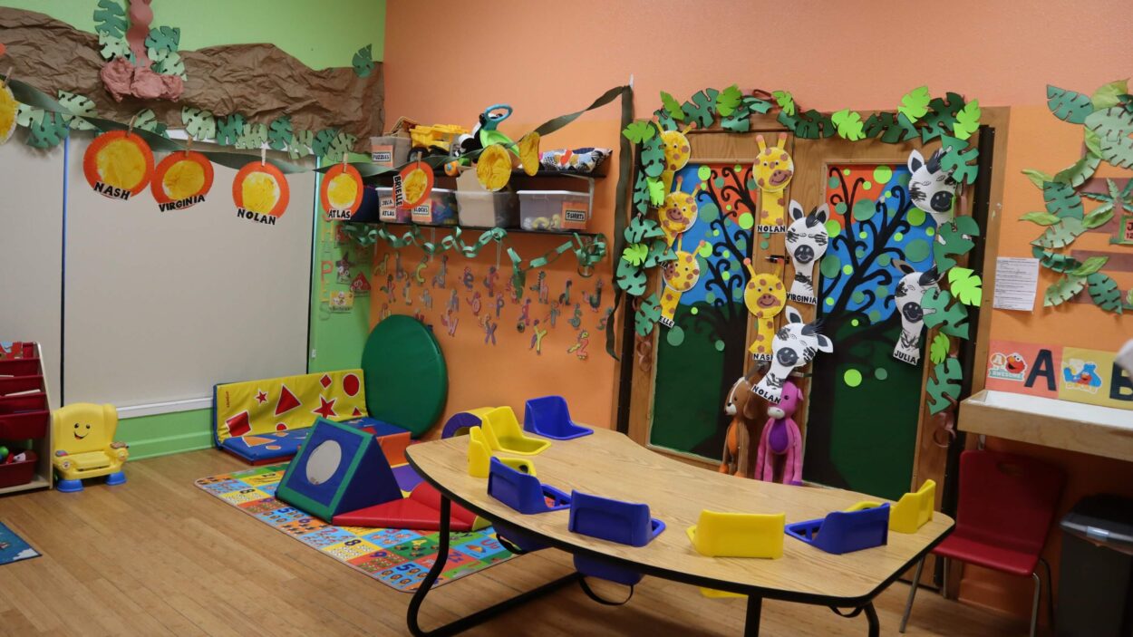 decorated preschool classroom