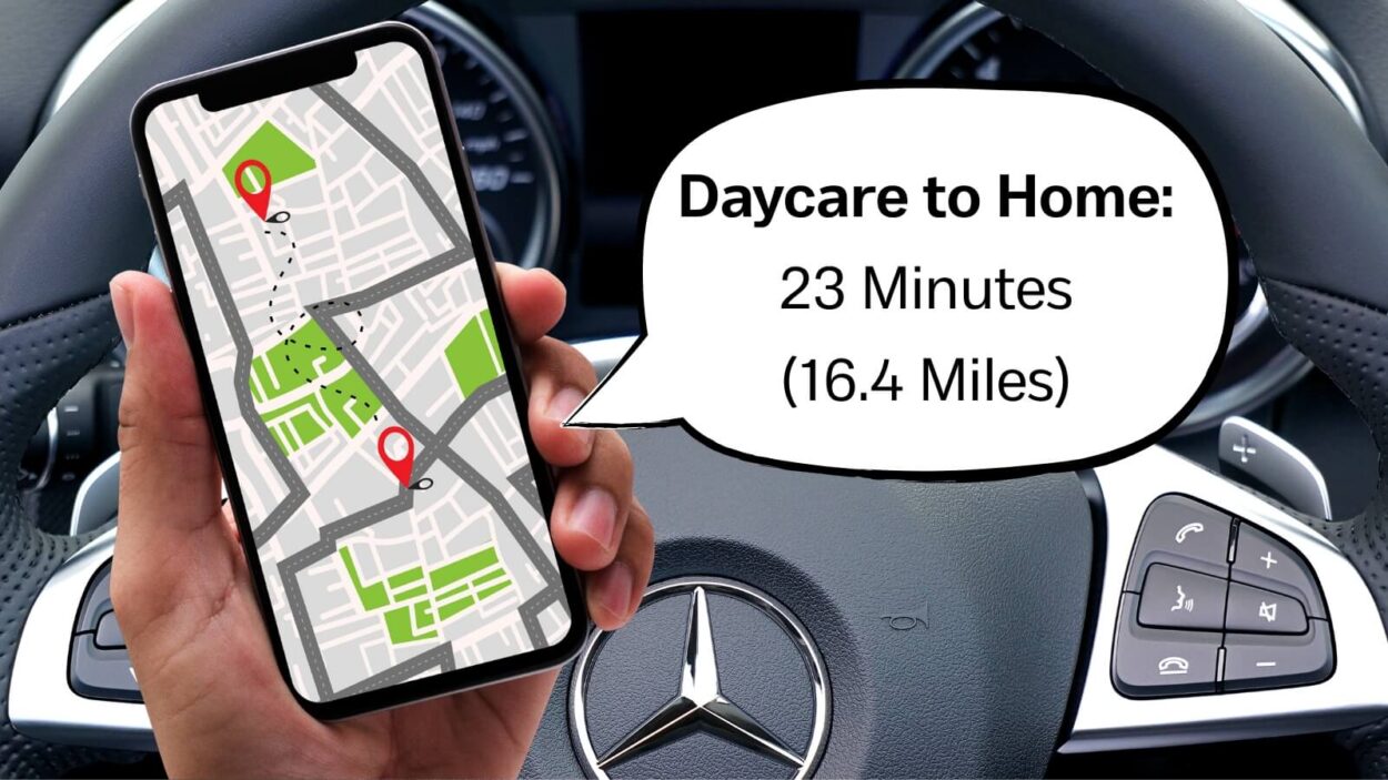Map of daycare to home