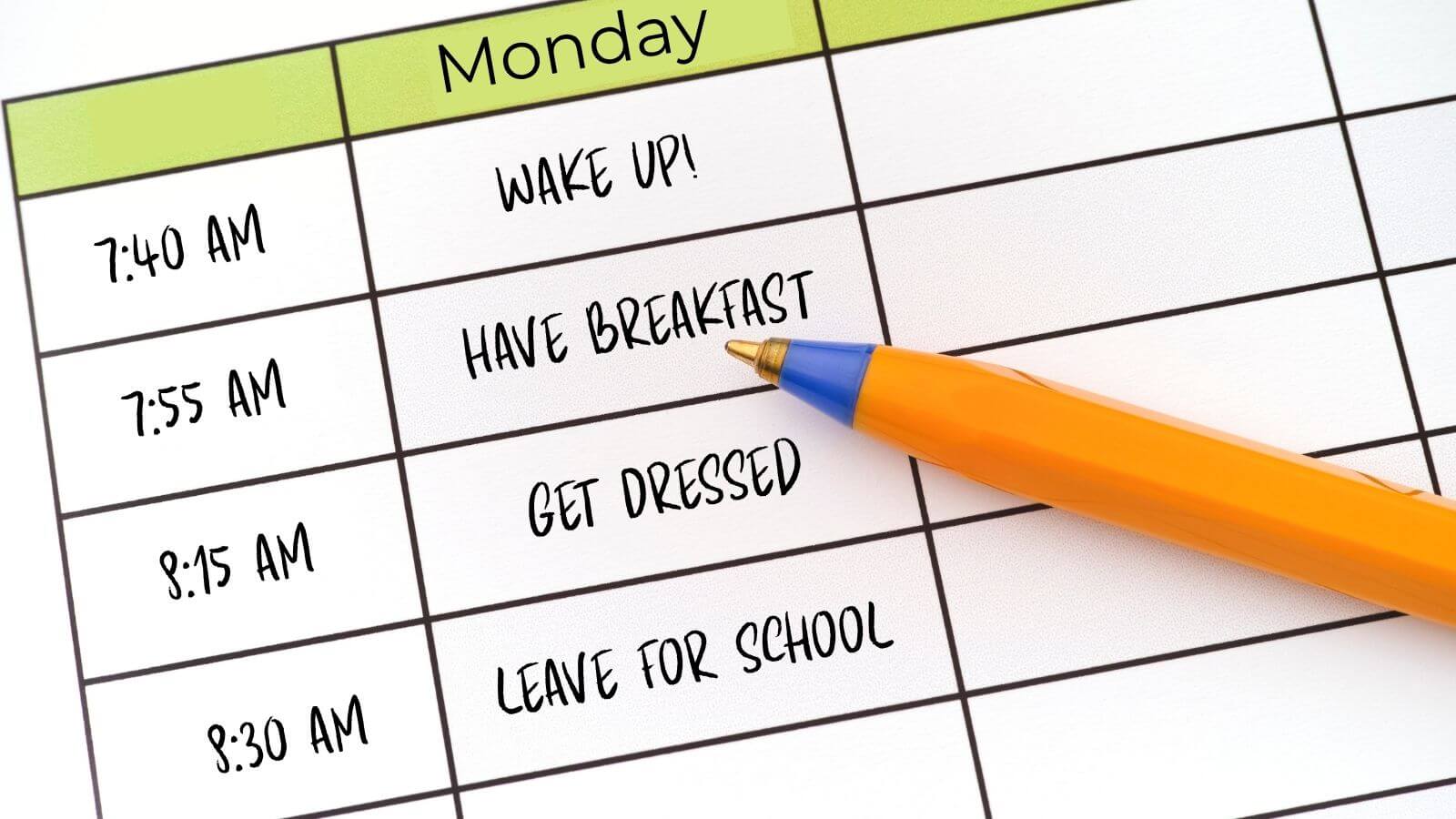 closeup of a morning checklist